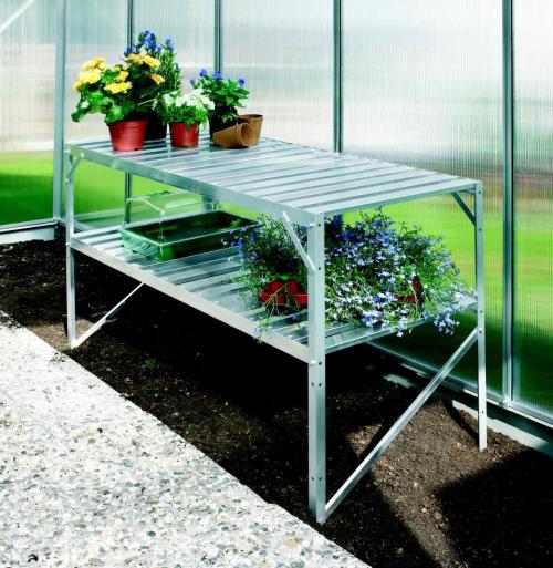 AL regál VITAVIA 120x52 cm dvojpolicový strieborný