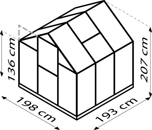 skleník VITAVIA TRITON 3800 PC 6 mm čierny