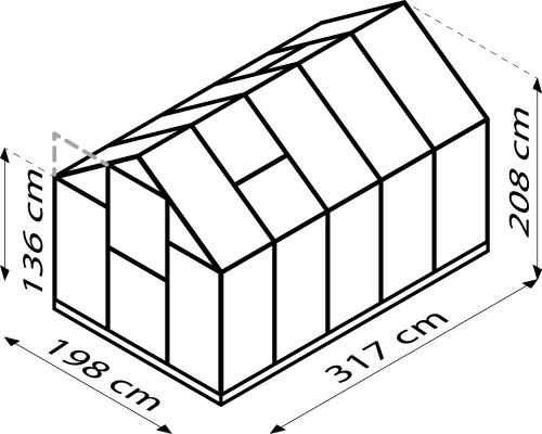 skleník VITAVIA TRITON 6200 PC 4 mm strieborný