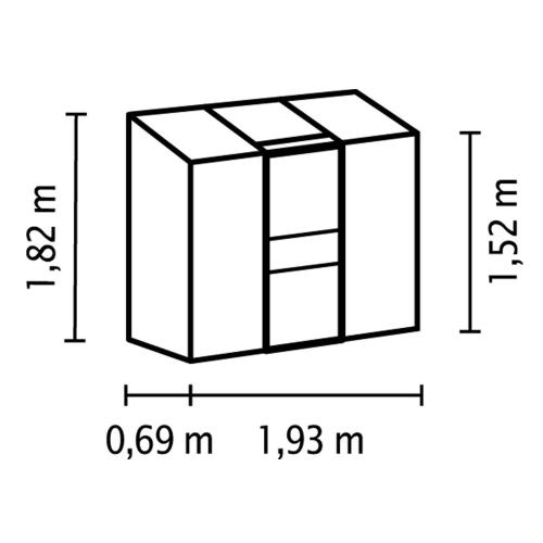 skleník VITAVIA IDA 1300 číre sklo 3 mm čierny